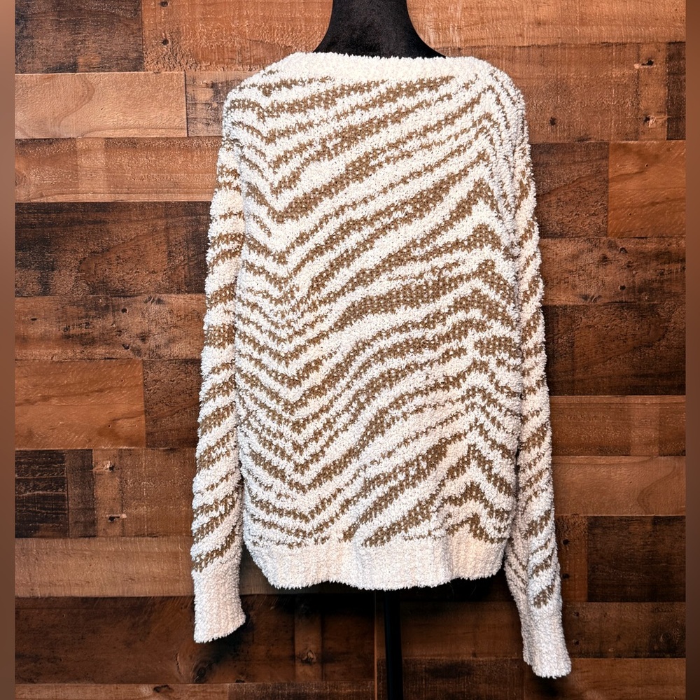 Pol Women's Cream Tan Brown Chunky Sweater Large … - image 5
